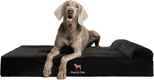 Miniatura 14 de NOAH & PAW Cama para perro, 28x23x7.5 pulgadas, camas ortopédicas para perros de tamaño mediano, espuma viscoelástica tipo cáscara de huevo Cuero