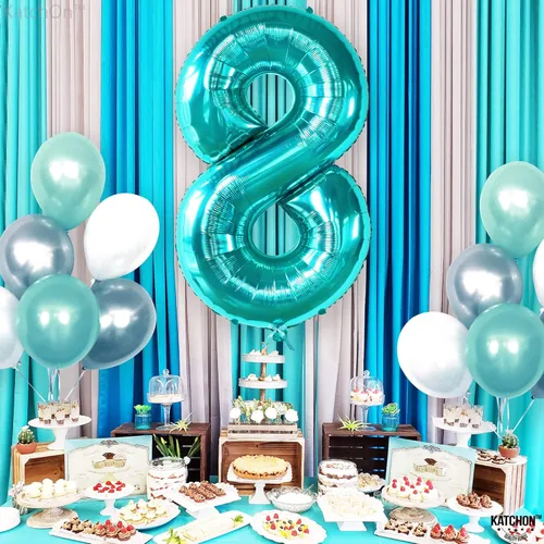 Miniatura 18 de KatchOn, Globo azul del número 1 para el primer cumpleaños, grande, 40 pulgadas, globo azul número 1 para primer cumpleaños, globo azul marino