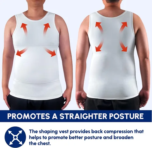 Miniatura 3 de Aptoco Camisas de compresión para hombre, chaleco para hombre de ginecomastia