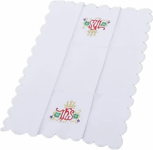 Miniatura 10 de BLESSUME Iglesia Masa Altar Paño Purificador Paño Cruz Bordado (blanco)