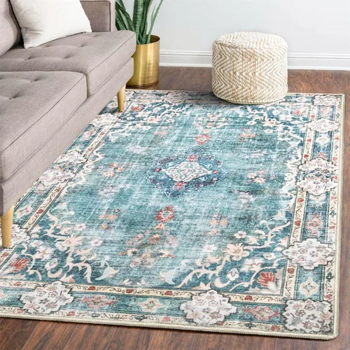 Miniatura 38 de Alfombra Verde MUJOO de 8'x10', Alfombras de Área para Sala de Estar, Alfombras Lavables, Alfombra Grande de Área, Alfombra Boho de Área de 8'x10