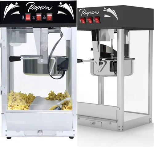 Miniatura 7 de Máquina de palomitas de maíz, máquina de palomitas de maíz estilo teatro de 12 Oz con plataforma de calentamiento, máquina de palomitas de mesa