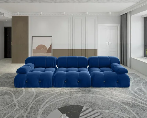 Miniatura 10 de JACH Sofá modular convertible de 104 pulgadas, sofás minimalistas de terciopelo de mediados de siglo, sofá ancho de 3 asientos moderno de lujo