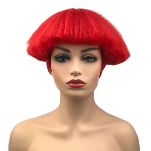 Miniatura 13 de Aimole Pelucas sintéticas rectas cortas Yaki peluca rubia hongo cabeza peluca Bowl corte de pelo pelucas Bob N.º 613