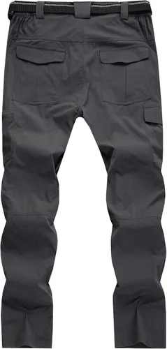 Miniatura 7 de WENRONSTA Pantalones cargo de senderismo y trabajo para hombre secado rápido ligeros impermeables 6 bolsillos para pesca de montaña para acampar