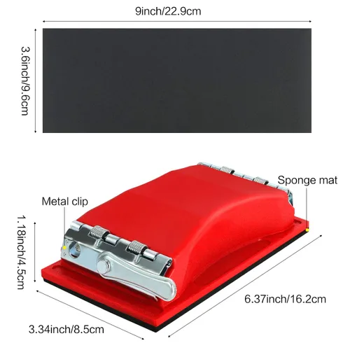 Miniatura 2 de Papel de lija, 90 piezas de papel de lija húmedo y seco de grano 400 a 3000 con mango rojo, surtido de 9 x 3.6 pulgadas para lijado automotriz