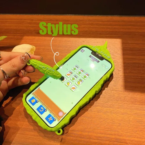 Miniatura 3 de Fundas para Celular Kawaii Compatibles con iPhone 13 Pro Max, Linda Funda de Silicona Blanda 3D de Dibujos Animados de Pera de Balsámico con Estuche