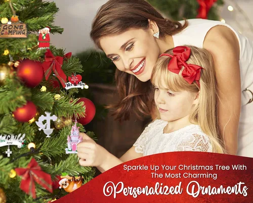 Miniatura 5 de Adorno personalizado para niños 2024 Guiño Unicornio Árbol de Navidad Decoración personalizada para niños y niñas Ornament Station - Personalización