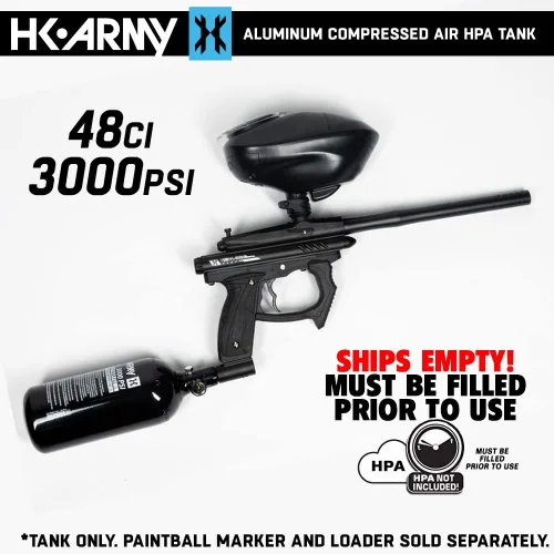 Miniatura 2 de HK Army Tanque de aire comprimido de aluminio HPA para paintball con sistemas de aire - Regulador estándar Negro