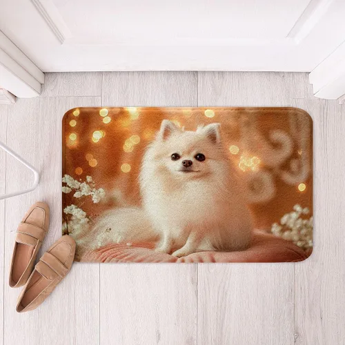 Miniatura 3 de Erosebridal Cartoon Dog Bathroom Rugs Pomeranian Dog Bathroom Accessories Cute Puppy Doormats Floor Mats Pet Animal Entryway Rug 16"X24",Water