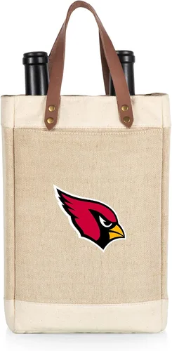 Miniatura 14 de PICNIC TIME NFL Pinot - Jute 2 Bottle Insulated Wine Bag - Wine Tote Bag - Wine Gift Bag, (Beige)