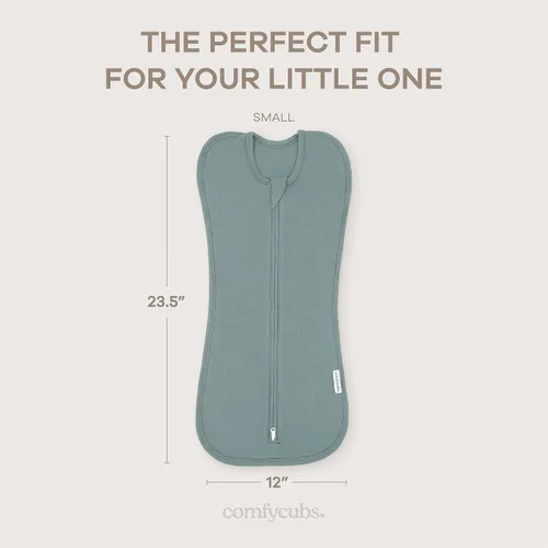 Miniatura 4 de Comfy Cubs Manta de envolver para bebé niña y niño, paquete de 2 Saco de dormir para recién nacido (S 0-3 meses, azul nómada, azul)