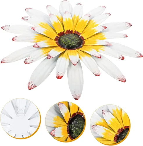 Miniatura 5 de BESPORTBLE Decoración de pared de hierro forjado, manualidades, girasol, decoración del hogar, girasol, arte de pared, decoración colgante