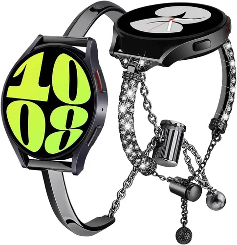 Miniatura 13 de DEALELE Bandas compatibles con Samsung Galaxy Watch 6/6 Classic / 5/5 Pro / 4/4 Classic / 3 1.614 in / Active 2, pulsera de repuesto de metal con 1#