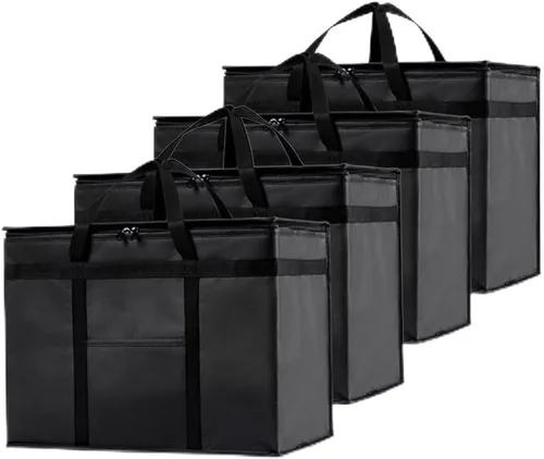 Miniatura 27 de NZ home Durable 3XL PRO Bolsa Térmica Aislada y Calentador de Alimentos para Entrega y Compras de Comestibles con Cremallera Superior, Azul Grado