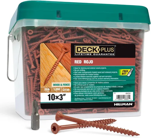 Miniatura 57 de Deck Plus Tornillos para valla y madera exterior con revestimiento epoxi de 3 pulgadas #10 x 3 Torx/Star Drive Incluido, rosca gruesa, tornillo