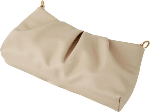 Miniatura 5 de Bolso de noche de piel sintética, bolso de mano fruncido para mujer, con correas de hombro dobles desmontables, bolso cruzado