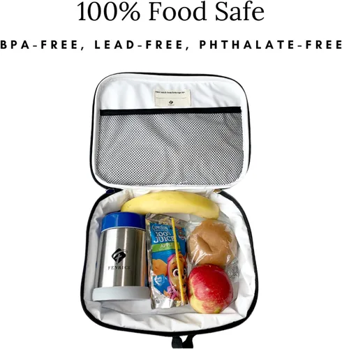 Miniatura 3 de Lonchera infantil, para niñas, adolescentes, mujeres, bolsa de almuerzo aislada, compartimentos de lados suaves, espaciosos, sin BPA, apto para Azul