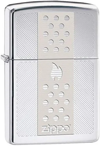 Miniatura 17 de Encendedor de bolsillo Zippo negro mate con diseño de logo de Zippo Logotipo de oro mate negro
