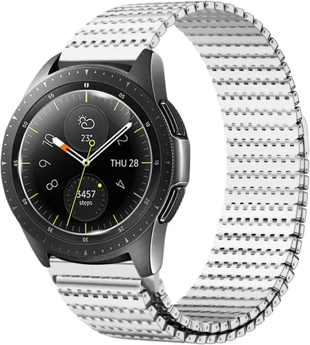 Miniatura 13 de Compatible con Galaxy Watch 1.811 in/Galaxy Watch 3 1.772 in/Gear S3 Frontier Classic Band 0.866 in Acero inoxidable malla metálica Loop Correa