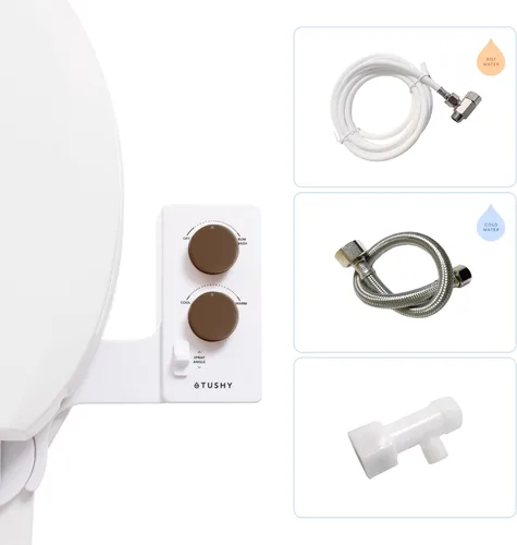 TUSHY - Accesorio de bidé con agua fría a tibia, autolimpieza instalación fácil universal, requiere conexión de fregadero para control de
