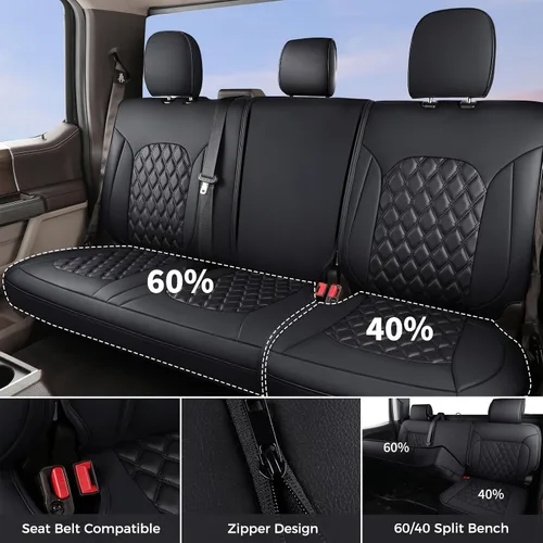 Miniatura 3 de Huidasource - Funda personalizada para asientos de automóvil, de cuero, impermeable, protector de cojines de asiento delanteros y traseros