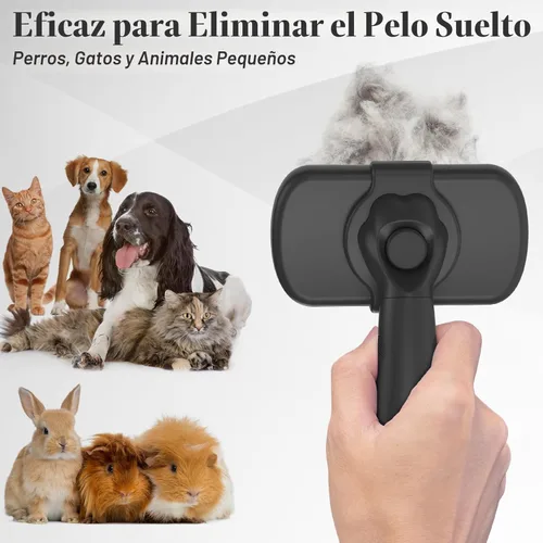 Miniatura 6 de Swihauk Cepillo Deslizante de Autolimpieza para Perros y Gatos - Cepillo de Desenredado y Aseo Amigable con la Piel para Mascotas con Pelo, Negro