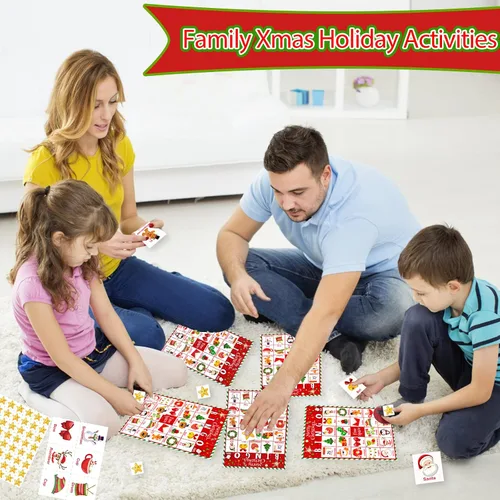 Miniatura 7 de Officygnet Juego de bingo de Navidad para niños, tarjetas de bingo de Navidad para 32 jugadores para actividades familiares, grupos grandes, aula
