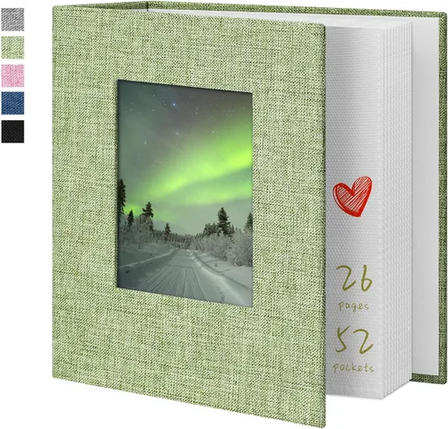 Miniatura 16 de Álbum de fotos Yopih 4x6 100 bolsillos con cubierta de lino, álbumes de fotos para familia, boda, bebé, libro de fotos con capacidad para imágenes