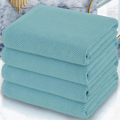 Miniatura 55 de VOOVA & MOVAS Toallas de baño amarillas – 100% algodón Secado rápido Peso Gruesas Suave, juego de 6 toallas de baño, 2 toallas grandes de 30