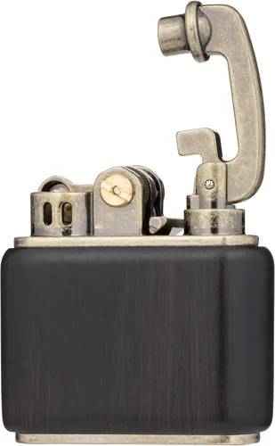 Miniatura 4 de Caja de madera de madera tipo antiguo suave llama balancín brazo elevador brazo queroseno encendedor (madera de ébano)