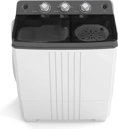 COSTWAY Lavadora Portátil, Doble Tina de 20 Libras de Capacidad, Lavadora de 12 Libras y Centrifugadora de 8 Libras con Bomba de Drenaje, Control de