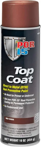 Miniatura 11 de POR-15 Pintura en aerosol de capa superior, pintura directa al metal, brillo a largo plazo y retención de color, 15 onzas líquidas, transparente