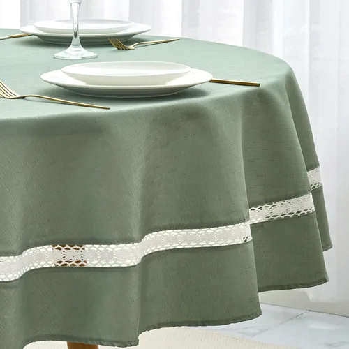 Miniatura 42 de EHouseHome Mantel de tela resistente con encaje blanco, impermeable, sin arrugas, resistente a las manchas, a prueba de aceite, para comedor