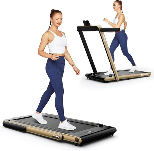 Miniatura 9 de GYMAX Almohadilla para caminar, 2 en 1, instalación gratuita debajo del escritorio, con monitor LED, aplicación inteligente/control remoto y altavoz