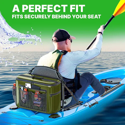 Miniatura 4 de Skywin Enfriador de Kayak Detrás del Asiento, Enfriador Impermeable para Kayak, Compatible con Asientos de Estilo Silla de Césped, Almacena Bebidas