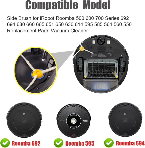Miniatura 2 de Repuesto de cepillo lateral para iRobot Roomba 500 y 600 y 700 Series 600 610 620 694 692 760 770 780 676 675 695 677 671 690 680 660 650 650 650