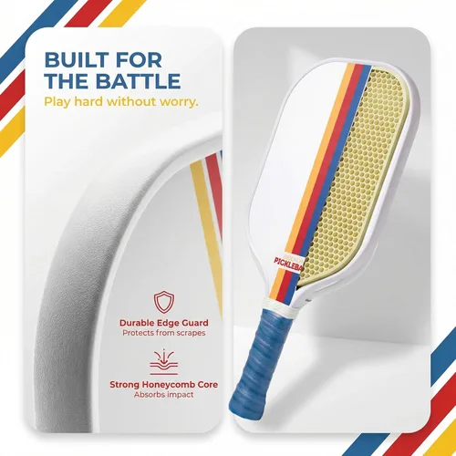 Miniatura 4 de Brooklyn Pickleball Co. – Carbon Fiber Pickleball Paddles – USAPA Approved, Honeycomb Core, Cushioned Grip, Lightweight Design – Single Paddles &