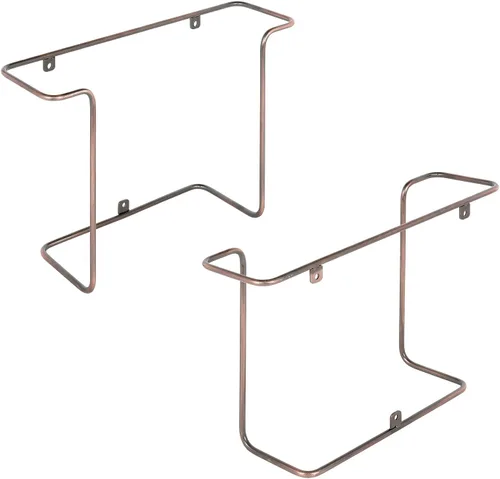 Miniatura 7 de MyGift Estantes Modernos de Alambre Metálico Montados en Pared para Almacenamiento de Discos de Vinilo, Soportes Colgantes para Discos LP, Estantes