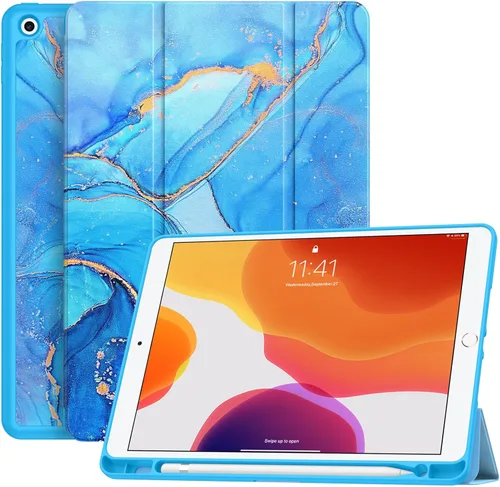 Miniatura 24 de Soke - Funda para iPad de 9ª generación 2021/8ª generación 2020/7ª generación 2019 con soporte para lápices - Funda de protección premium a prueba