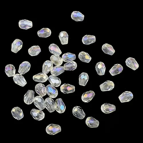 Miniatura 8 de 120 cuentas de cristal ámbar con agujero vertical de lágrima de 0.236 x 0.315 pulgadas, cuentas espaciadoras AB de cristal con forma facetada