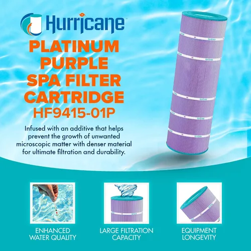 Miniatura 2 de Hurricane Filtros - HF9415-01P Cartucho de filtro de piscina morado platino - Reemplazo para Pleatco PAP150, Unicel C-9415, Filbur FC-0687, Pentair