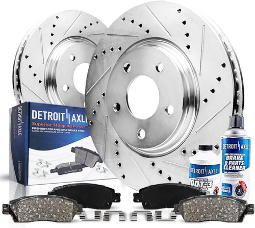 Detroit Axle - Kit de freno trasero para Mercedes-Benz CLS550 CLS500 CLS400 E400 E350 E500 E550 Rotores de freno perforados y ranurados Pastillas de