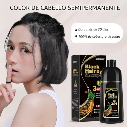 Miniatura 5 de Bablabear - Champú con color para cabello gris, tinte de cabello semipermanente para mujeres y hombres, ingredientes herbales, 3 en 1, cobertura