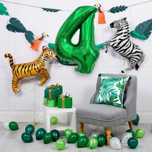 Miniatura 4 de Globos verdes de fiesta con el número 4, globo grande de 40 pulgadas para juegos del día de San Patricio, decoración de cumpleaños, suministros