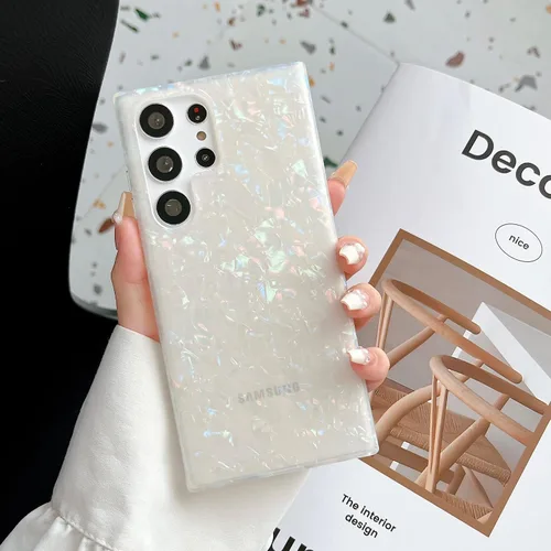 Miniatura 2 de S23 - Funda para Samsung Galaxy S23 para mujeres y niñas, diseño de mármol con purpurina floral, silicona suave, delgada, bonita, flexible, funda