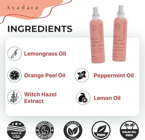 Miniatura 5 de Ayadara Spray natural para habitación, 4 onzas, aromaterapia para habitación, espray de fragancia y desodorante de lino para el hogar, ambientador