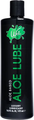 Wet Lubricante a base de aloe | Lubricante hidratante, hipoalergénico y equilibrado con pH para pieles sensibles | Fórmula vegana suave y sedosa, 16