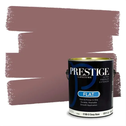 Miniatura 382 de Prestige Paints Pintura exterior e imprimación en uno, 1 galón, plano, coincidencia comparable de Valspar* Amber Rose*
