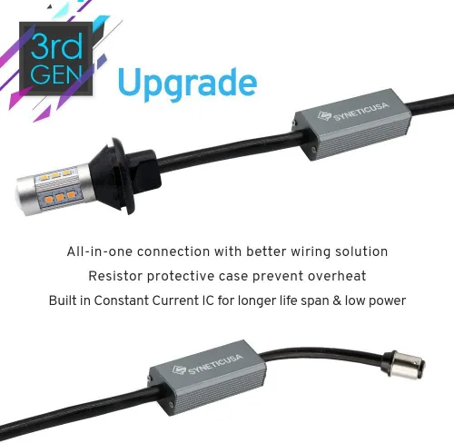 Miniatura 5 de Syneticusa 1157 - Bombillas LED para luz de señalización frontal y trasera sin errores, luz de estacionamiento, color amarillo y ámbar